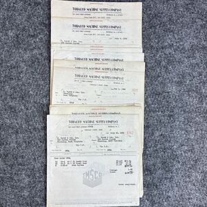 1960s Tobacco Machine Supply Invoice Lot of 15 Gears Drum Knive Roselle NJ Cigar